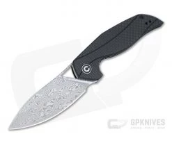 CIVIVI Anthropos Isham Carbon Fiber Black G10 Damascus Liner Lock Flipper C903DS