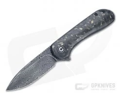CIVIVI Elementum Black Damascus Golden Carbon Fiber Shred Liner Lock Flipper C907C-DS1