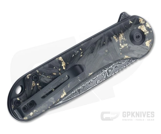 CIVIVI Elementum Black Damascus Golden Carbon Fiber Shred Liner Lock Flipper C907C-DS1 - Image 2