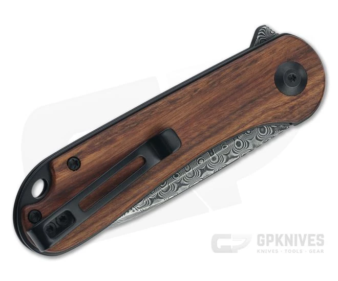 CIVIVI Elementum Black Damascus Cuibourtia Wood Liner Lock Flipper C907DS-2 - Image 2
