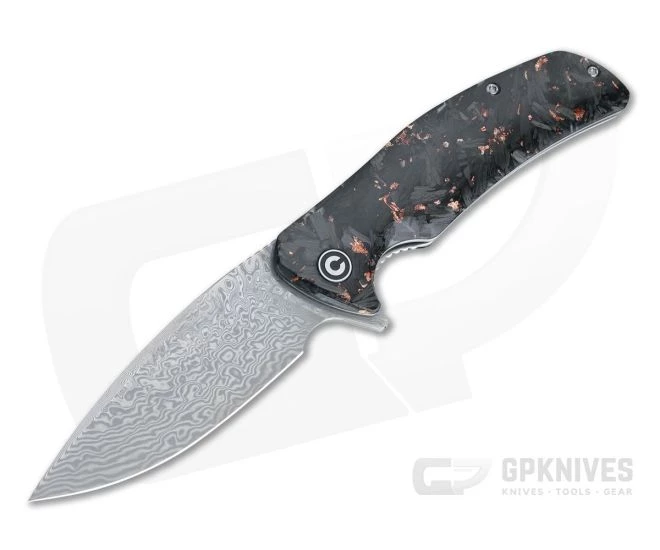 CIVIVI Incite C908DS-2 Copper Shred Shredded Carbon Fiber Damascus Liner Lock Flipper