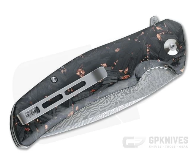 CIVIVI Incite C908DS-2 Copper Shred Shredded Carbon Fiber Damascus Liner Lock Flipper - Image 2