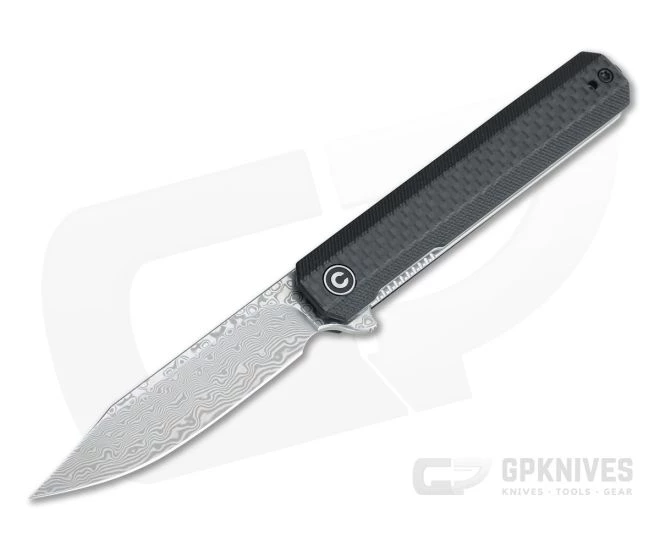 CIVIVI Chronic Damascus Carbon Fiber and Black G10 Liner Lock Flipper C917DS