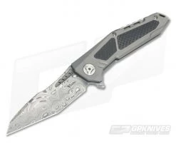 Reate Knives K-3 Carbon Fiber Inlay Compound Ground Damasteel Flipper