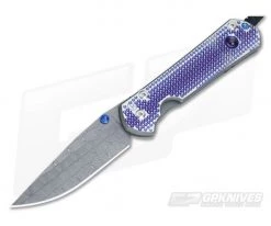 Chris Reeve Large Sebenza 21 Unique Graphic Purple Droplet and Damascus