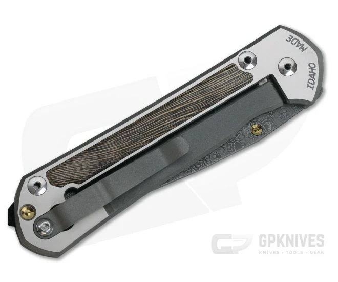 Chris Reeve Large Sebenza 21 Raindrop Damascus Striped Platan Wood Inlays 1240-001 - Image 2