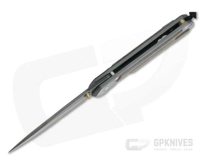 Chris Reeve Large Sebenza 21 Raindrop Damascus Striped Platan Wood Inlays 1240-001 - Image 3