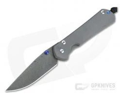 Chris Reeve Large Sebenza 31 Boomerang Damascus Blasted Titanium Folder 003