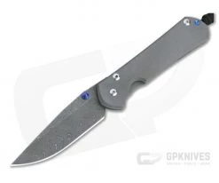 Chris Reeve Large Sebenza 31 Boomerang Damascus Blasted Titanium Folder 005