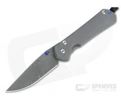 Chris Reeve Large Sebenza 31 Boomerang Damascus Blasted Titanium Folder 007