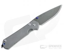 Chris Reeve Large Sebenza 31 Left Hand Raindrop Damascus Blasted Titanium Folder 001