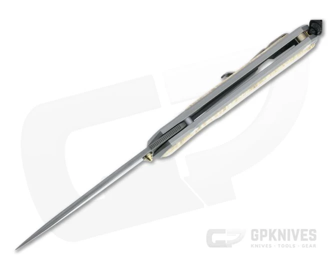 Chris Reeve Large Sebenza 31 Ladder Damascus Box Elder Inlaid Titanium Folding Knife - Image 3