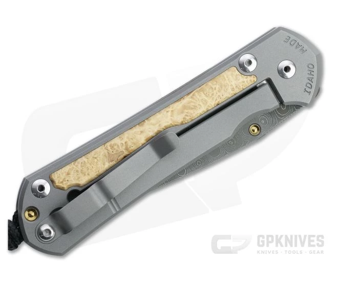 Chris Reeve Large Sebenza 31 Raindrop Damascus Box Elder Inlay Folder - Image 2