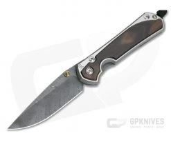 Chris Reeve Large Sebenza 31 Macassar Ebony Inlay Boomerang Damascus Drop Point