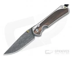 Chris Reeve Large Sebenza 31 Macassar Ebony Inlay Raindrop Damascus Folder 001