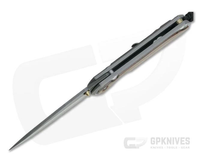 Chris Reeve Large Sebenza 31 Macassar Ebony Inlay Raindrop Damascus Folder - Image 3