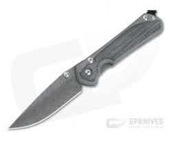 Chris Reeve Large Sebenza 31 Black Canvas Micarta Inlay Boomerang Damascus Drop Point 001