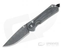 Chris Reeve Large Sebenza 31 Black Canvas Micarta Inlay Boomerang Damascus Drop Point 002