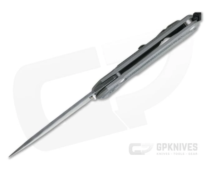 Chris Reeve Large Sebenza 31 Black Canvas Micarta Inlay Boomerang Damascus Drop Point - Image 3