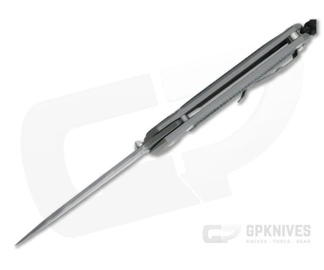 Chris Reeve Large Sebenza 31 Left Handed Black Canvas Micarta Inlay Boomerang Damascus Drop Point - Image 3