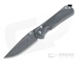 Chris Reeve Large Sebenza 31 Black Canvas Micarta Inlay Raindrop Damascus Drop Point