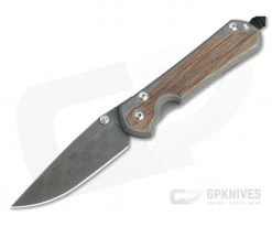 Chris Reeve Large Sebenza 31 Raindrop Damascus Natural Micarta Inlay Folding Knife 001