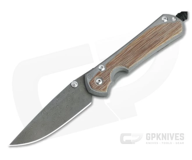 Chris Reeve Large Sebenza 31 Raindrop Damascus Natural Micarta Inlay Folding Knife 002