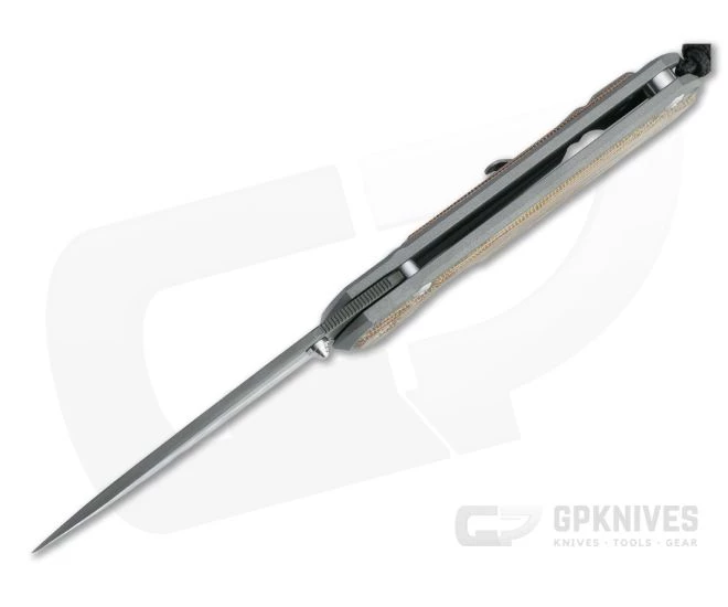 Chris Reeve Large Sebenza 31 Raindrop Damascus Natural Micarta Inlay Folding Knife 002 - Image 3