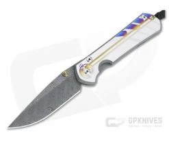 Chris Reeve Large Sebenza 31 Unique Graphic Boomerang Damascus Drop Point