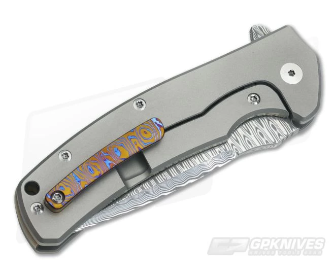 Reate Knives Mini Horizon-D Mokuti Titanium Damasteel Frame Lock Flipper - Image 2