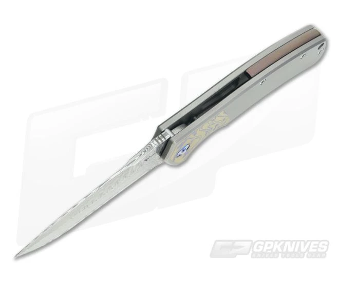 Reate Knives Mini Horizon-D Mokuti Titanium Damasteel Frame Lock Flipper - Image 3