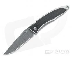 Chris Reeve Mnandi Ladder Damascus Bog Oak Gentleman's Frame Lock Folder