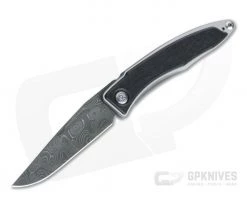 Chris Reeve Mnandi Raindrop Damascus Bog Oak Wood Gentleman's Titanium Frame Lock Folder MNA-1006-001