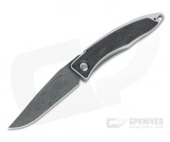 Chris Reeve Mnandi Raindrop Damascus Bog Oak Wood Gentleman's Titanium Frame Lock Folder MNA-1006