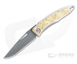 Chris Reeve Mnandi Box Elder Ladder Damascus Frame Lock Folder 001