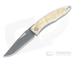 Chris Reeve Mnandi Box Elder Ladder Damascus Frame Lock Folder 002