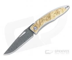 Chris Reeve Mnandi Box Elder Ladder Damascus Frame Lock Folder