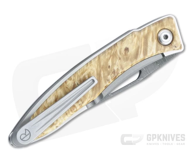 Chris Reeve Mnandi Box Elder Ladder Damascus Frame Lock Folder - Image 2