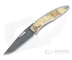 Chris Reeve Mnandi Box Elder Boomerang Damascus Frame Lock Folder MNA-1118-001