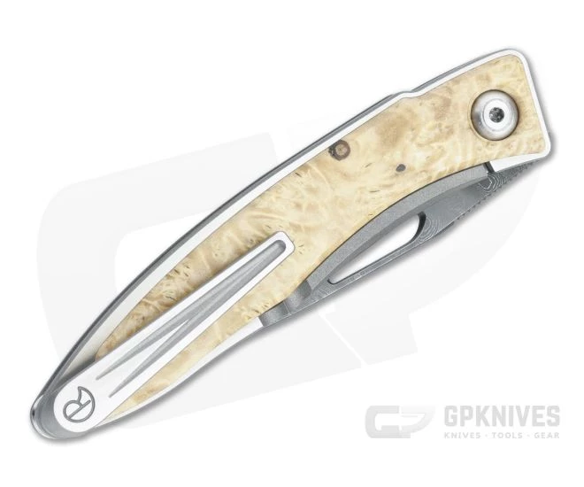 Chris Reeve Mnandi Box Elder Boomerang Damascus Frame Lock Folder 002 - Image 2