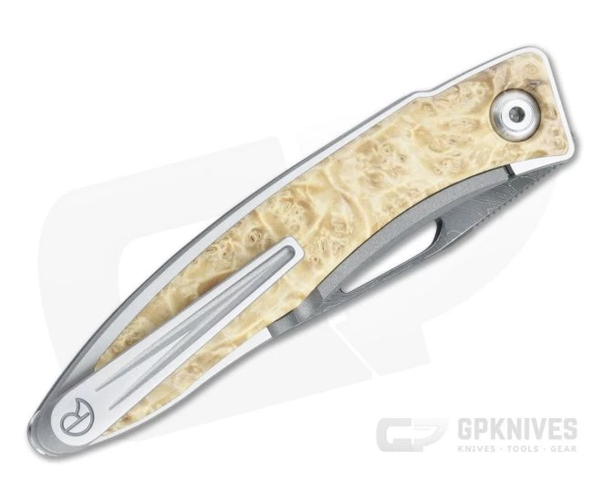 Chris Reeve Mnandi Box Elder Boomerang Damascus Frame Lock Folder 003 - Image 2