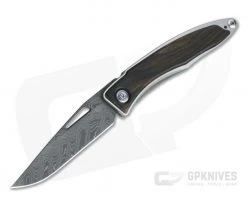 Chris Reeve Mnandi Macassar Ebony Boomerang Damascus Frame Lock Folder MNA-1120-001