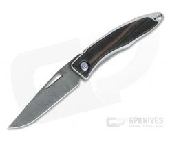 Chris Reeve Mnandi Macassar Ebony Boomerang Damascus Frame Lock Folder MNA-1120-003