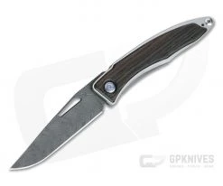 Chris Reeve Mnandi Macassar Ebony Boomerang Damascus Frame Lock Folder MNA-1120