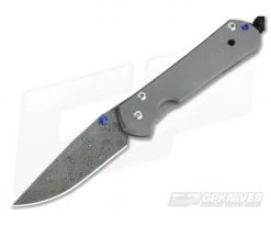 Chris Reeve Small Sebenza 21 Stainless Raindrop Pattern Damascus Blade S21-1006