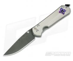 Chris Reeve Damascus Small Sebenza 21 Unique Graphic Amethyst Cabochon
