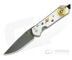 Chris Reeve Small Sebenza 21 Thomas Ladder Damascus Solar System with Pyrite 1056