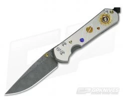 Chris Reeve Small Sebenza 21 Nichols Damascus Solar System with Pyrite 1058-01