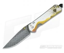 Chris Reeve Small Sebenza 21 Nichols Damascus Morning Sun with Citrine 1058-04