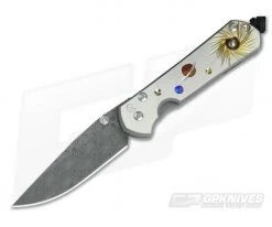Chris Reeve Small Sebenza 21 Nichols Damascus Solar System with Pyrite 1058-07